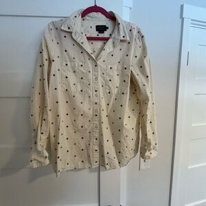 Pendleton Cream Button Down Shirt with Polka Dot Pattern